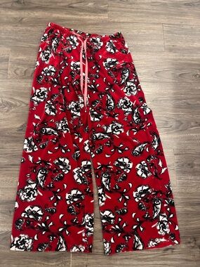 HUE Red Floral Print Pajama Pants